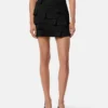 Fustă mini ajustată din satin reversibil Fustă mini ajustată din satin reversibil