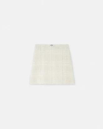 Fustă mini din bumbac tweed