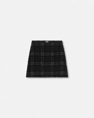 Fustă mini din bumbac tweed