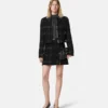 Fustă mini din bumbac tweed