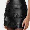 Fustă mini din piele ajustată Fustă mini din piele ajustată