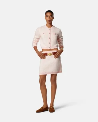 Fustă mini din tricot jacquard mohair