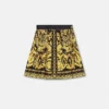 Fustă mini plisată din twill de mătase imprimat Fustă mini plisată din twill de mătase imprimat