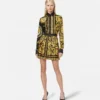 Fustă mini plisată din twill de mătase imprimat Fustă mini plisată din twill de mătase imprimat