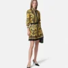 Fustă mini plisată din twill de mătase imprimat Fustă mini plisată din twill de mătase imprimat