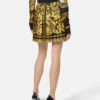 Fustă mini plisată din twill de mătase imprimat Fustă mini plisată din twill de mătase imprimat