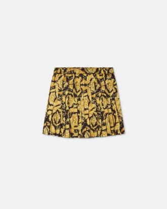 Fustă plisată din twill cu imprimeu pentru copii