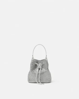 Geantă mini bucket din satin cu ornamente La Medusa Geantă mini bucket din satin cu ornamente La Medusa
