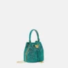 Geantă mini bucket din satin cu ornamente La Medusa Geantă mini bucket din satin cu ornamente La Medusa