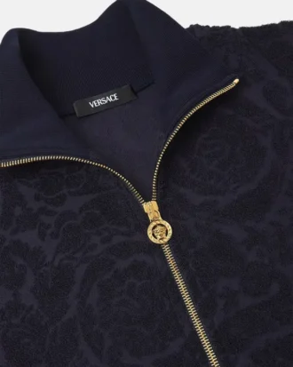 Hanorac cu fermoar din bumbac jacquard Barocco