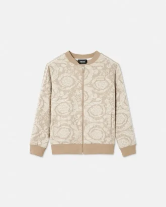 Hanorac cu fermoar din bumbac jacquard pentru copii
