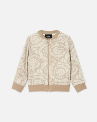 Hanorac cu fermoar din bumbac jacquard pentru copii