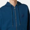 Hanorac cu glugă și fermoar din bumbac jersey brodat Hanorac cu glugă și fermoar din bumbac jersey brodat