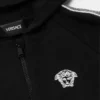Hanorac cu glugă și fermoar din bumbac jersey brodat pentru copii Hanorac cu glugă și fermoar din bumbac jersey brodat pentru copii