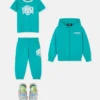 Hanorac cu glugă și fermoar din bumbac jersey imprimat pentru copii Hanorac cu glugă și fermoar din bumbac jersey imprimat pentru copii
