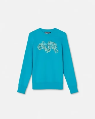 Hanorac din bumbac jersey cu imprimeu și ornamente