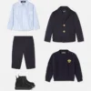 Jacheta din gabardină satinată brodată pentru bebeluși Jacheta din gabardină satinată brodată pentru bebeluși