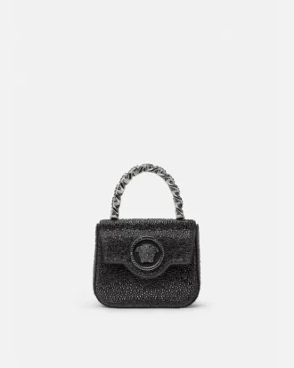 Mini geantă din satin cu ornamente La Medusa