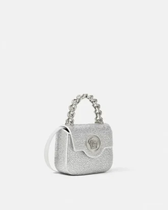 Mini geantă din satin cu ornamente La Medusa