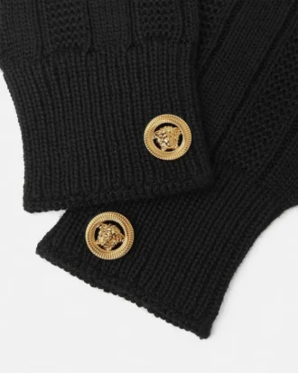 Mănuși din tricot de lână cu nervuri Mănuși din tricot de lână cu nervuri