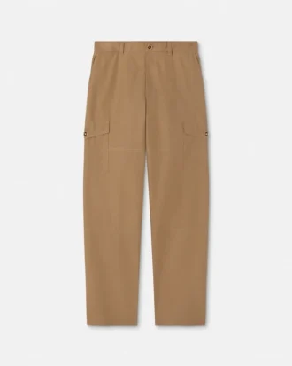 Pantaloni cargo din gabardină