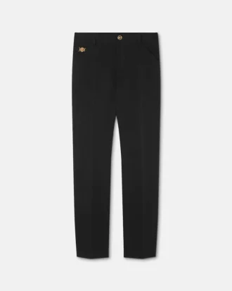 Pantaloni chino din gabardină de bumbac
