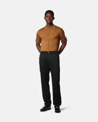 Pantaloni chino din gabardină de bumbac