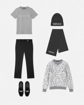 Pantaloni conici din amestec de lână pentru copii