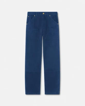 Pantaloni de tâmplar din pânză supra-vopsită