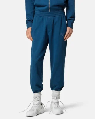 Pantaloni de trening din bumbac jersey brodați