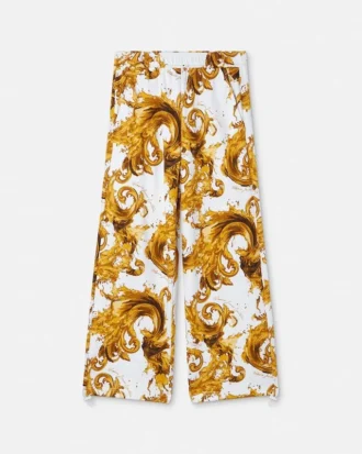 Pantaloni de trening din bumbac jersey imprimați Pantaloni de trening din bumbac jersey imprimați