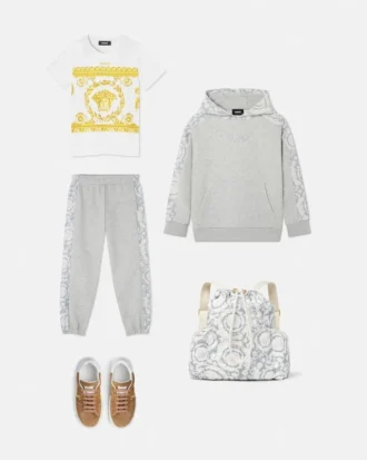 Pantaloni de trening din bumbac jersey imprimați pentru copii