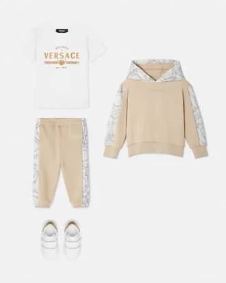 Pantaloni de trening din bumbac jersey imprimați pentru copii