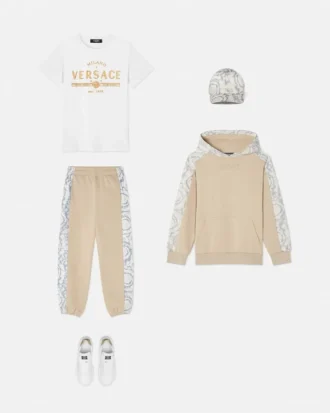 Pantaloni de trening din bumbac jersey imprimați pentru copii