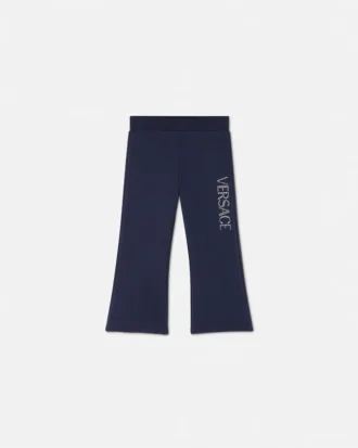 Pantaloni de trening evazați pentru copii, cu logo Versace strălucitor