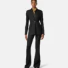 Pantaloni din amestec de lână și jacquard cu imprimeu piton Pantaloni din amestec de lână și jacquard cu imprimeu piton
