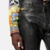 Pantaloni din piele uzată Pantaloni din piele uzată