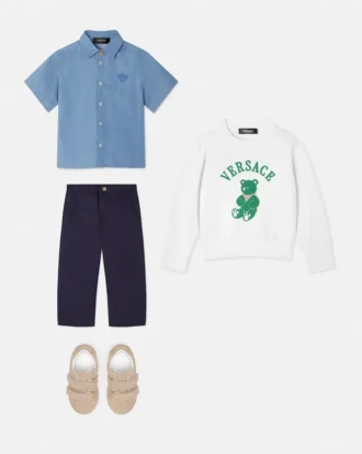 Pantaloni din poplin de bumbac pentru copii