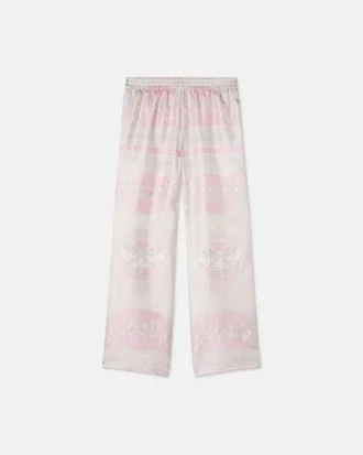 Pantaloni din twill de mătase imprimați pentru copii