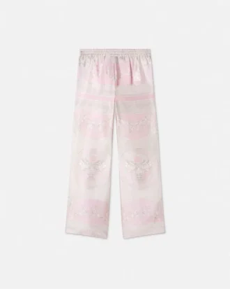 Pantaloni din twill de mătase imprimați pentru copii