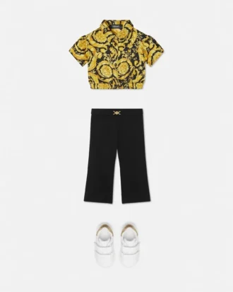 Pantaloni evazați din bumbac elastic Milano