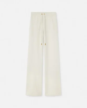 Pantaloni evazați din lână și bumbac