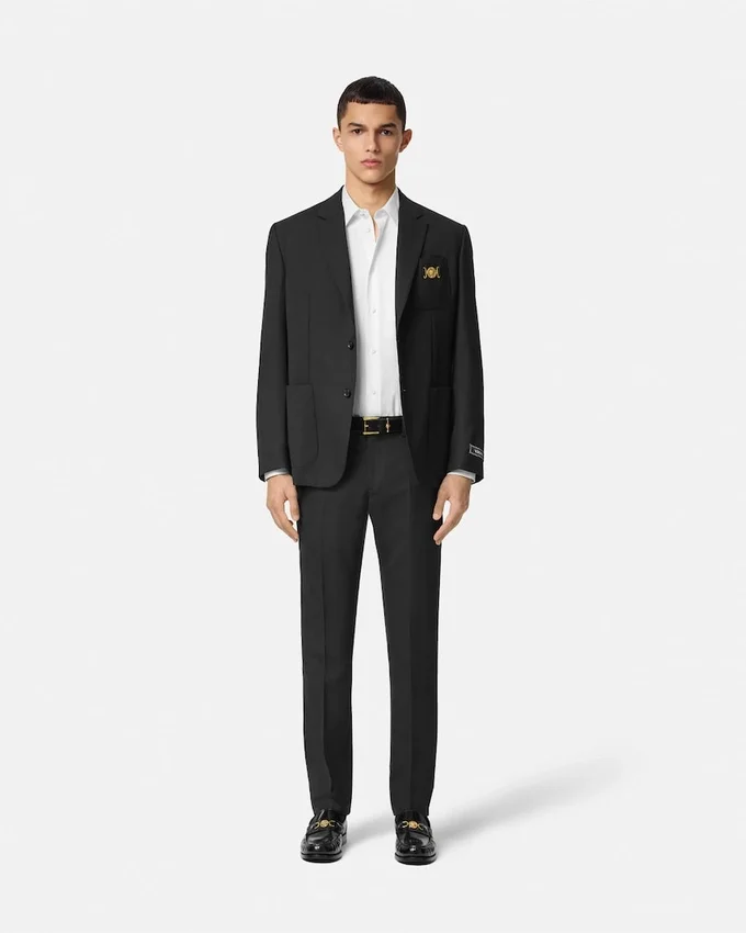 Pantaloni formali conici din lână Pantaloni formali conici din lână
