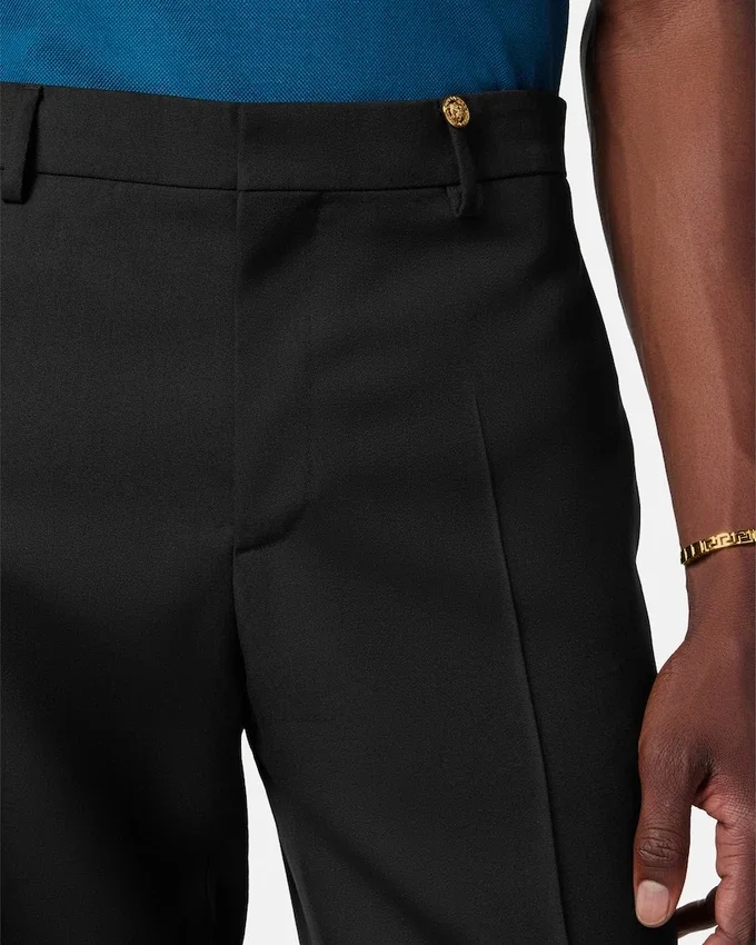 Pantaloni formali conici din lână Pantaloni formali conici din lână