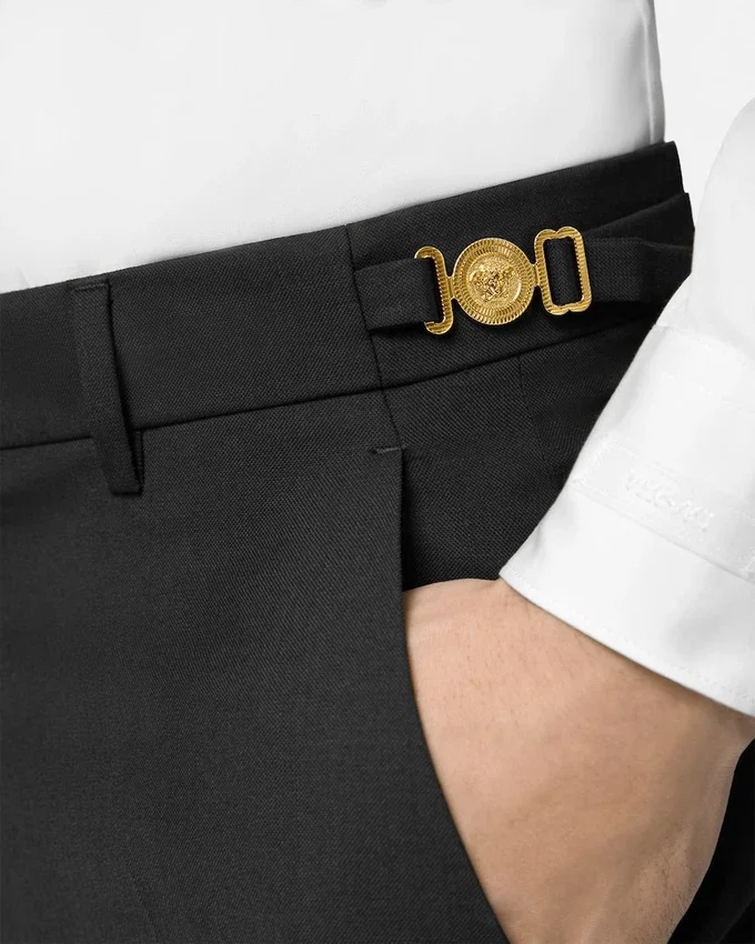 Pantaloni formali conici din lână Pantaloni formali conici din lână
