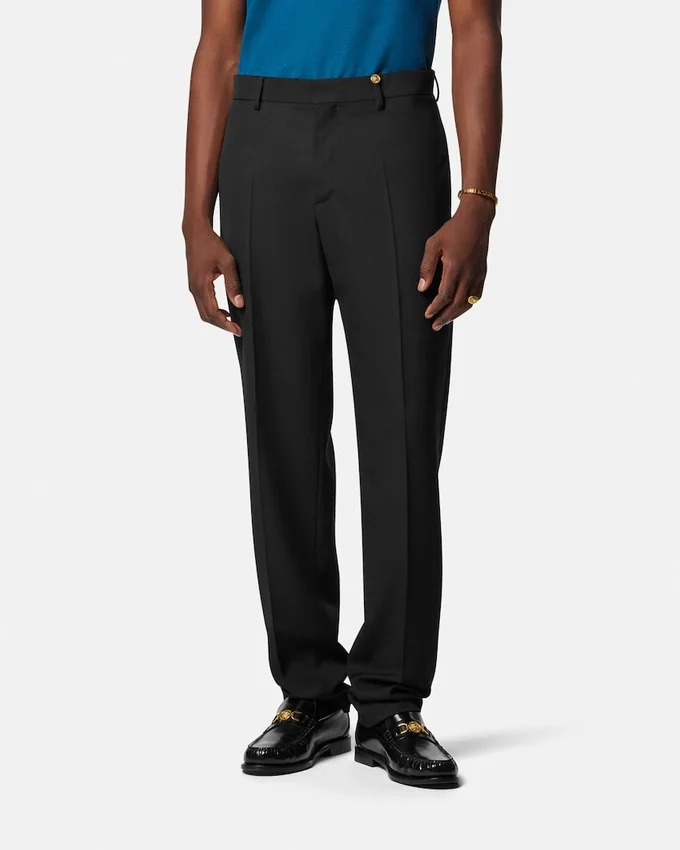 Pantaloni formali conici din lână Pantaloni formali conici din lână