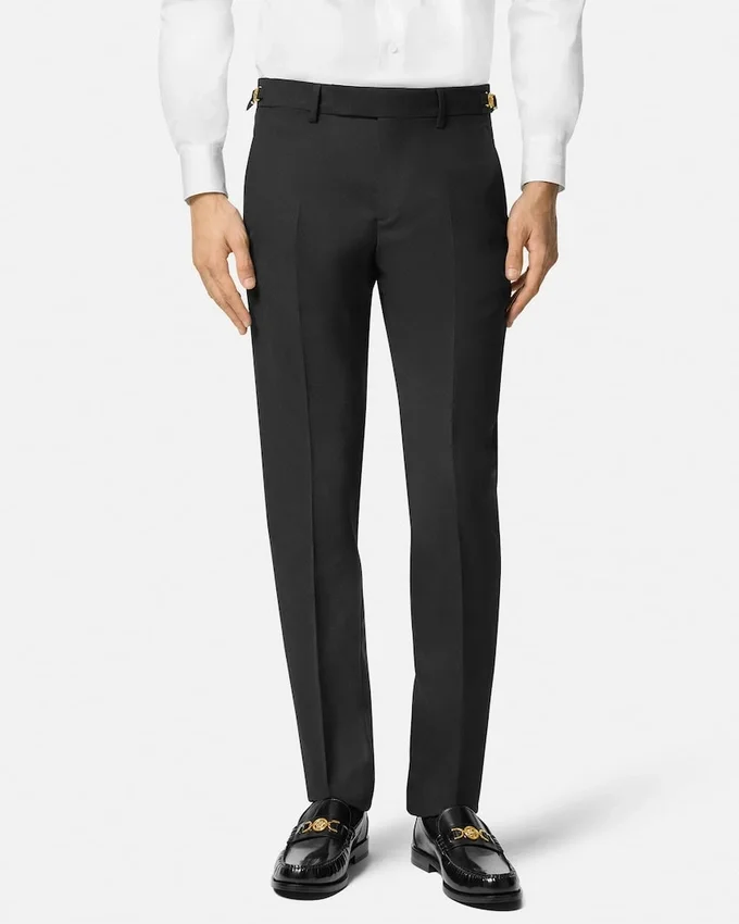 Pantaloni formali conici din lână Pantaloni formali conici din lână