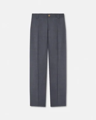 Pantaloni jogger din lână cu micro-carouri