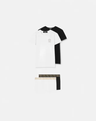 Pantaloni scurți din bumbac jacquard pentru copii, pachet de 2 bucăți