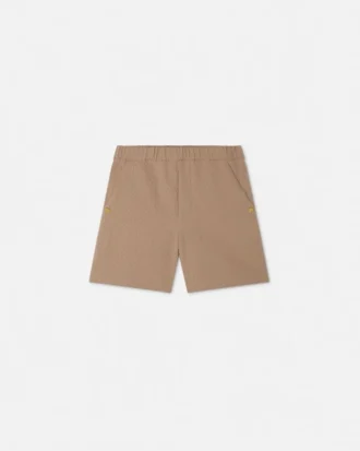 Pantaloni scurți din bumbac seersucker brodați pentru copii